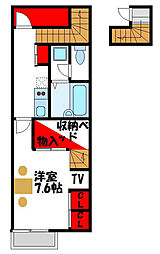 レオパレスヴィーブル 1Kの間取図画像