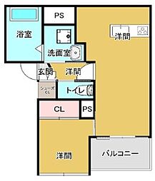 PHOENIX-HAL 1LDKの間取図画像