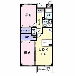 プレ・オリゾン 1階2LDKの間取り