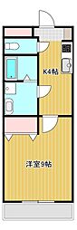 ルレーヴ 1Kの間取図画像