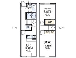 レオパレスハッピー 2DKの間取図画像