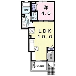 JR山陰本線 米子駅 バス17分 新田下車 徒歩2分の賃貸アパート 1階1LDKの間取り