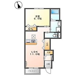 JR山陰本線 米子駅 バス23分 サニーテニス前下車 徒歩2分の賃貸アパート 1階1LDKの間取り