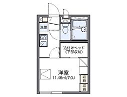 レオパレスホーリーラブ 1Kの間取図画像