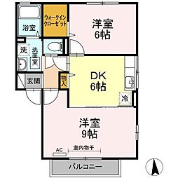 セントラルスクエアS 2DKの間取図画像