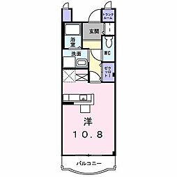 シャンポールA ワンルームの間取図画像