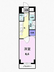 ヴェルアンジュ 1Kの間取図画像