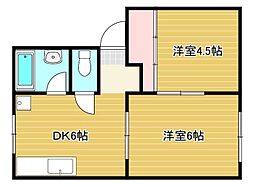 プレメゾンミサワ 2DKの間取図画像