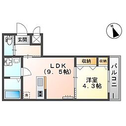 スピカ 1LDKの間取図画像
