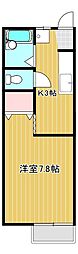 コーポYABEB 1Kの間取図画像