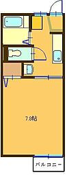 コーポYABEB 1Kの間取図画像