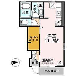 サンモールかいけ ワンルームの間取図画像