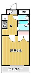 メゾンジュネス 1Kの間取図画像