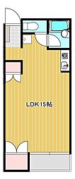 ディマンシェ・パル ワンルームの間取図画像