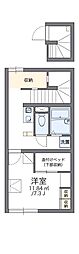 レオパレスB-ZONE 1Kの間取図画像
