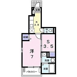 エレガントヴィエ3 1SKの間取図画像