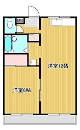 向日葵 1LDKの間取図画像
