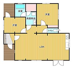 西伯郡伯耆町福兼(いすずコテージ)　売別荘　1280万円 2LDKの間取り
