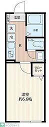 東武野田線 六実駅 徒歩11分の賃貸アパート 2階1Kの間取り