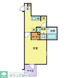 JR常磐線 松戸駅 徒歩10分の賃貸マンション 1階1Kの間取り
