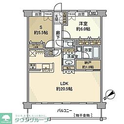 アトランティス津田沼II 3階1SLDKの間取り