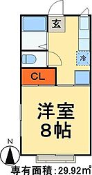 京成松戸線 五香駅 徒歩5分の賃貸アパート 1階1Kの間取り