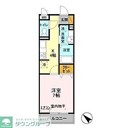 オズシティ 3階1Kの間取り