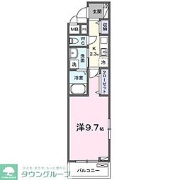 トポリーノ 2階1Kの間取り
