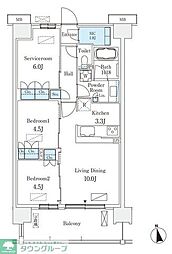 スカイグランデ津田沼 5階2SLDKの間取り