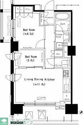 パークアクシス西船橋本郷町 8階2LDKの間取り