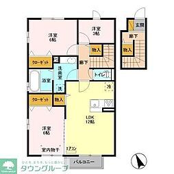 ロイヤルヒルズG 2階3LDKの間取り