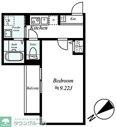 GRADUS八千代台VI 3階1Kの間取り