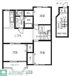 ポワールメゾン2番館 2階3LDKの間取り