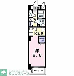 ラ・ベルソレイユ 2階1Kの間取り