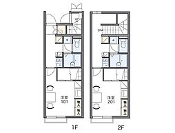 東武野田線 高柳駅 徒歩12分の賃貸アパート 2階1Kの間取り