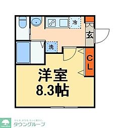 つくばエクスプレス 南流山駅 徒歩11分の賃貸アパート 3階1Kの間取り