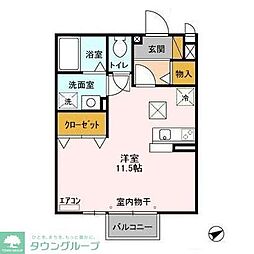 メルベーユ 1階ワンルームの間取り