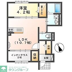 コンフォールM 1階1LDKの間取り