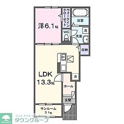 ルーナ・プレーナ 1階1LDKの間取り