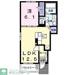 レガリア 1階1LDKの間取り