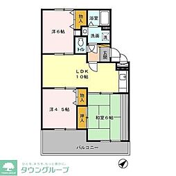 サニーハイツ 2階3LDKの間取り