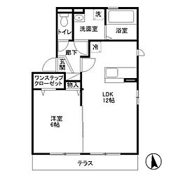ゲートパレス 1階1LDKの間取り