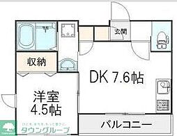 ヴランドール船橋駅前北口 4階1DKの間取り