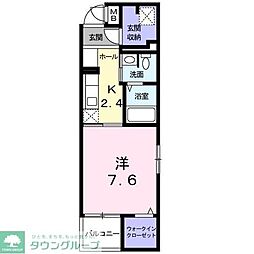 フロインテ　リーベ 2階1Kの間取り