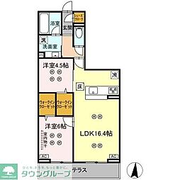 ローテ ベルク 2LDKの間取図画像