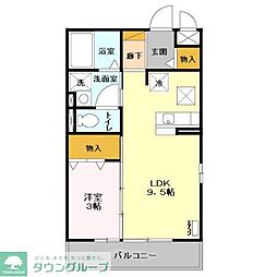 サンクレール 1LDKの間取図画像