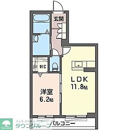 アドニス柏 1LDKの間取図画像