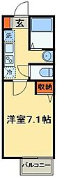鎌ケ谷市西佐津間1丁目アパート 1Kの間取図画像