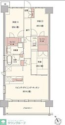 クレストフォルム柏サウスウイング 3LDKの間取図画像