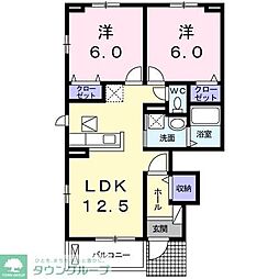 ボヌール 2LDKの間取図画像